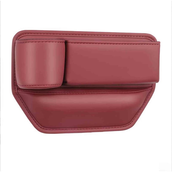 EDHITNR Car Seat Gap Organizer, Universal Car Storage Box with Phone Holder & Charging Port, Multifunctional Leather Console Insert for Cellphone Wallet Keys Cup, Red