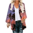 EDHITNR Cardigans for Women Trendy Puff Sleeve Cardigan Loose Casual Blouse Tops Chiffon Floral