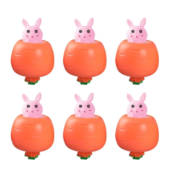 EDHITNR Carrot Squeeze Cup, Up Bunny Stress Relief Toy, 2pc 4pc 6pc 8pc Sensory Fidget Toys for KidsAdults, Portable Anxiety Relief Easter Gift for Desk Backpack Keychain