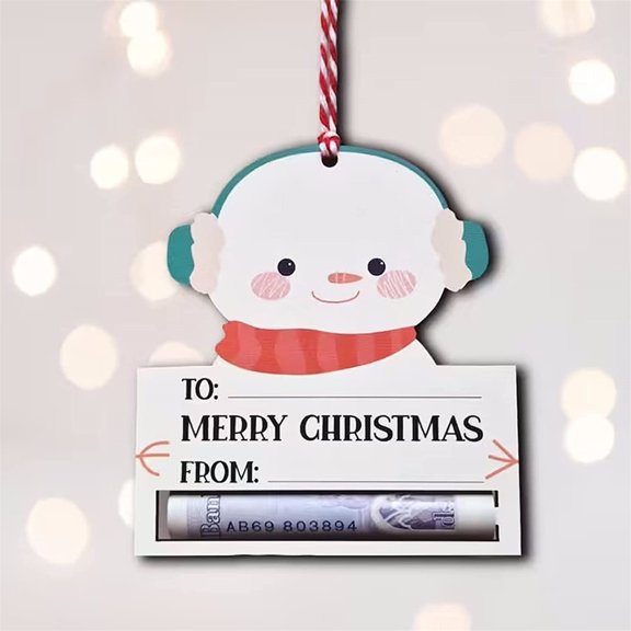 EDHITNR Christmas Money Holder, Sturdy Density Board Cash Card Clip, Surprise Decorative for Holiday Tree Gifts