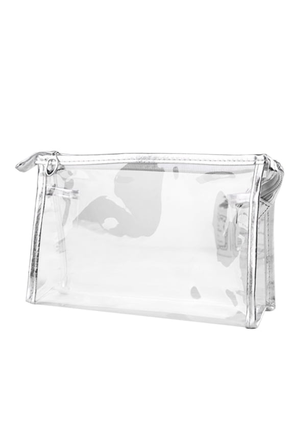 Clear Transparent PVC Travel Cosmetic Makeup Toiletry Bag with Zipper, Approved Liquid Toiletry Organizer for Airport Security Waterproof Vinyl Pouch for Toiletries Cosmetics
