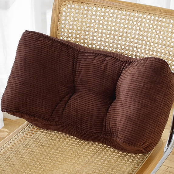 EDHITNR Corduroy Lumbar Support Cushion Soft Seat Cushion for Office Chair Bed Sofa, Portable Nap Pillow with Ergonomic Three Sided Support Cotton Filled Resting Cushion for Home Car