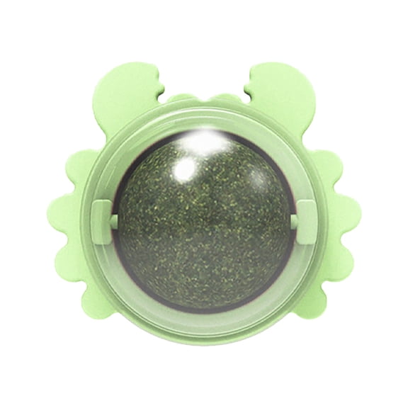 EDHITNR Crab Catnip Balls, Removable Adhesive Catnip Wall Toy for Cats, Spinning Licking Chew Balls for Kittens Stress Relief Dental Health, Green