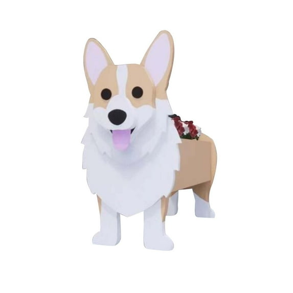 EDHITNR Dog Planter, Cute Hand-Painted Dog-Shaped Flower Pot for Plants ...