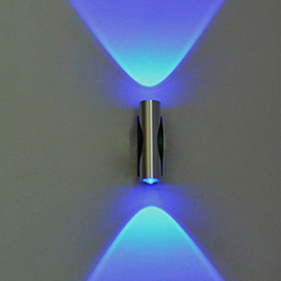 EDHITNR Double-Headed LED Wall Sconce, Blue Porch Ceiling Light Fixture, Energy Saving 2W Aluminum Wall Lamp for Home Office Bar Bedroom Decor