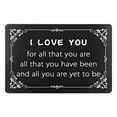 thumbnail image 1 of EDHITNR Engraved Metal Wallet Card, Permanent Etched Greeting Card Postcard Business Card Clip, Unique Personalized Gift for Husband Valentine Wedding Anniversary, 1 of 1