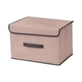 thumbnail image 1 of EDHITNR Foldable Cloth Storage Box, Cotton Linen Fabric Collapsible Storage Container, Large Capacity Washable Organizer for Clothing Towels Cosmetics Bedroom Living Room, Yellow, 1 of 2