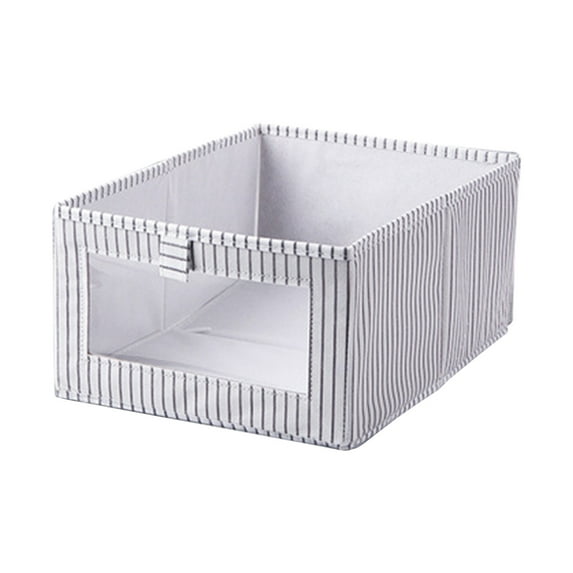 EDHITNR Foldable Clothes Storage Box, Breathable Non-Woven Fabric Large Capacity Storage Basket, Organizer for Clothes Blankets Toys Under Bed Closet Caravan, White
