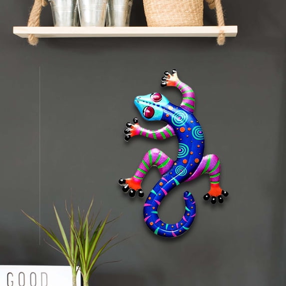 EDHITNR Garden House Lizard Metal Art Decoration Weather Resistant Outdoor Backyard Yard Gift 5.5x8.6 Inch