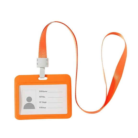 EDHITNR Health Card Protective Case, Immunization Card Holder for Vaccination Records, Clear Plastic Sleeve with Badge Reel Lanyard for ID Badges Travel Passes Office Events, Orange