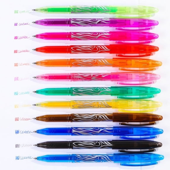 EDHITNR Heat Erasable Pens, 12 Color Friction Erasable Gel Ink Pen Set with Eraser, Fine 0.5mm Tip Rollerball Pens for Office Writing Rewriting