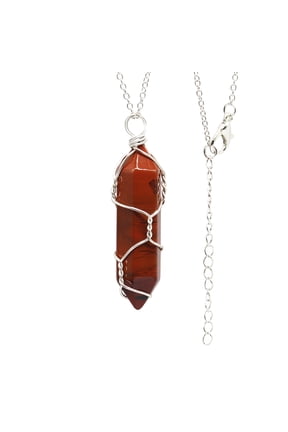 Hexagonal Chakra Crystal Pendant, Natural Quartz Healing Pendant for Necklace, Carnelian Gemstone Protection Luck Wealth Jewelry, Red