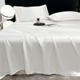 thumbnail image 1 of EDHITNR Ice Silk Bed Sheet Set, 3-Piece Cooling Bedding Set, Luxury Soft Ice Silk Sheets Pillowcases for All Seasons Machine Washable, White, 1 of 7