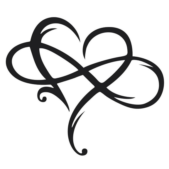 EDHITNR Infinity Heart Metal Wall Art, Wrought Iron Decoration Indoor Ornaments, Unique Intertwined Heart Steel Wall Decor for Bedroom Living Room Glass Door, Black