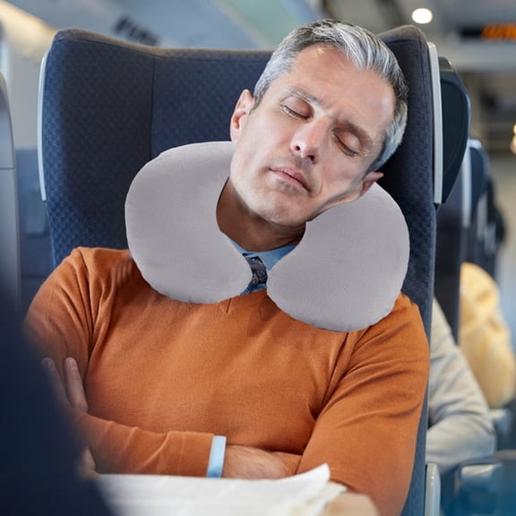 EDHITNR Inflatable Travel Neck Pillow PVC Air Cushion for Sleeping, 360° C Shaped Support for Neck Protection Portable Nap Pillow for Plane Car Office