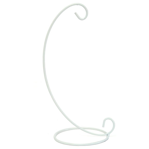 EDHITNR Iron Lantern Stand, Metal Candlestick Holder for Glass Candle, Elegant Hanging Ornament for Bedroom Living Room Kitchen Decor, White