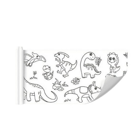 EDHITNR Kids Doodle Roll, Reusable Wall Sticker Canvas for Children's Painting, Mess-Free Drawing Mat for Toddlers, Easy Tear Lines and Numbered Guides for Beginner Art Activities