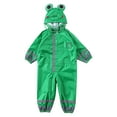 thumbnail image 1 of EDHITNR Kids Raincoat, One-Piece Waterproof Rain Suit for Boys and Girls, Hooded Children's Raincoat for Outdoor Play, Transparent Hood with Reflective Safety Design, 1 of 1