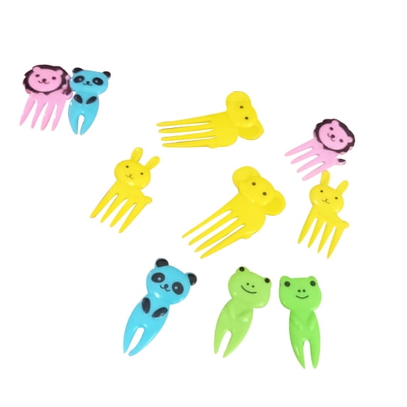 EDHITNR KidsFruit Toothpicks, Cute Animal Forks for Lunch Boxes, BPA-Free Plastic Food Picks, Fun Children's Eating Utensils for Snacks Fruit Cake Decorations Party