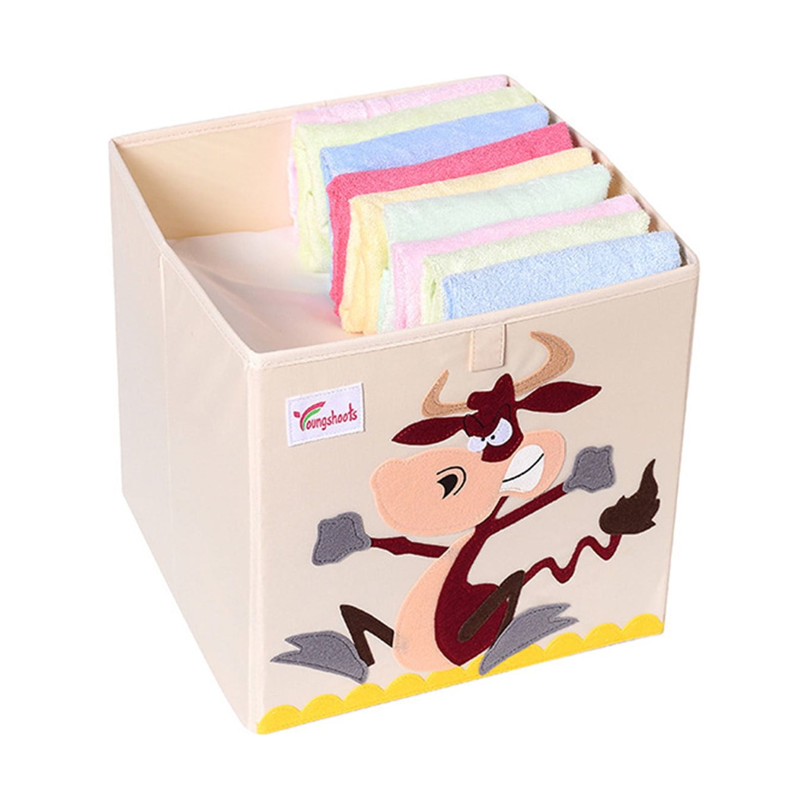 EDHITNR KidsToy Storage Box, Large 33x33x33cm Toy Chest Organizer for Boys Girls, Foldable Clothes Books Stuffed Animals Storage Bin for Nursery Bedroom Playroom