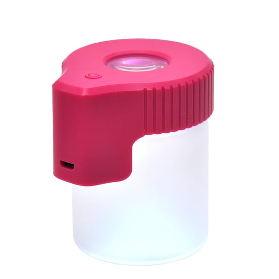 EDHITNR LED Sealed Storage Container 155ml Plastic Glass Airtight Jar with USB Light, Transparent Food Fresh Keeper for Kitchen Travel