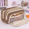thumbnail image 1 of EDHITNR Large Capacity Zippered Pencil Case, Premium Cloth Pen Storage Bag Pouch Box, Multi-Function Stationery Organizer for Office Travel Makeup, 1 of 6