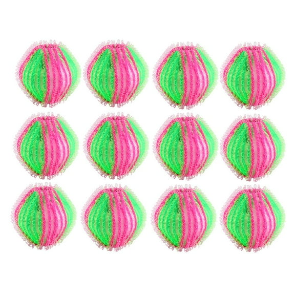 EDHITNR Laundry Balls, Hair Lint Fluff Catcher for Washing Machine, 12Pcs Nylon Wash Cleaning Balls, Reusable Pet Hair Remover for Clothes Towels Bedding