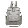 thumbnail image 1 of EDHITNR Leather Anti-Theft Backpack Purse, Convertible Travel Backpack for Women, Fashion Shoulder Bag with Multiple Compartments for Laptop & Daily Essentials, Gray, 1 of 1