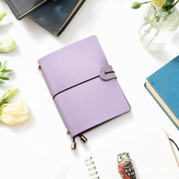 EDHITNR Leather Notebook, Handbound Journal for Writing, Travel Diary Notebook for Students Professionals, Durable Leather Cover Daily Journal Sketching Gift, Purple