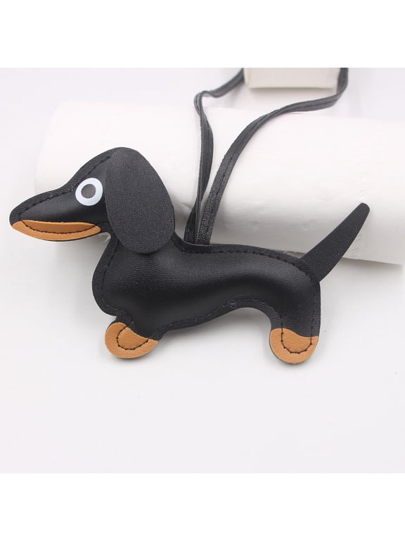 Leather Sausage Dog Keychain, Handmade Dangle Pendant for Keys Phone Case Bag, Cute Dachshund Charm Accessory for Backpack Car Zipper Purse Decoration