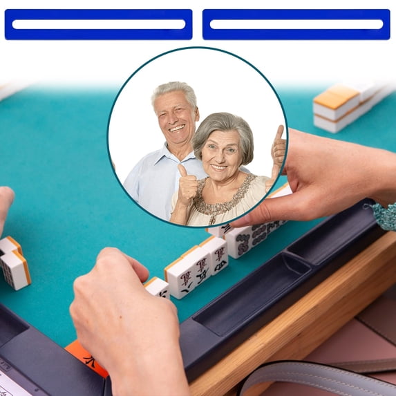 EDHITNR Mahjong Line Finder, Non-Fade Ink Mahjong Card Reader Tool for Beginners & Experts, 2-Piece Set with Protective Film for Regular & Large Cards in Red or Blue