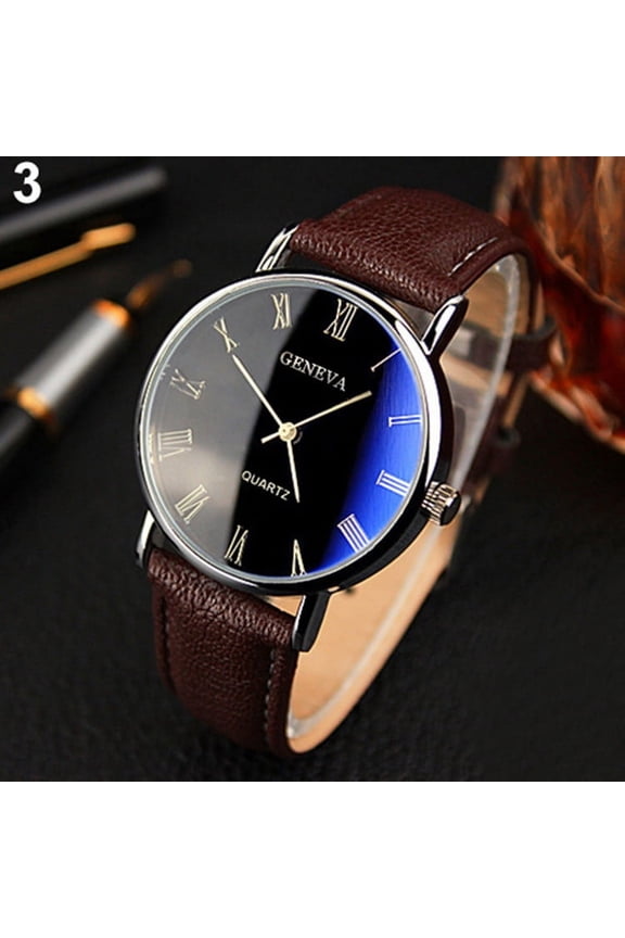 Men's Belt Watch, 40mm Roman Numeral Dial Quartz Wristwatch, Fashion Magnetic Buckle Casual Business Dress Watch for Men, Water Resistant Daily Wear for Work Wedding Party