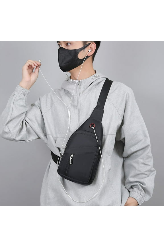 Men's Large Capacity Chest Bag, Waterproof Crossbody Sling Bag with Multiple Pockets, Multifunctional Travel Shoulder Bag for Work Outdoor Business Casual Use