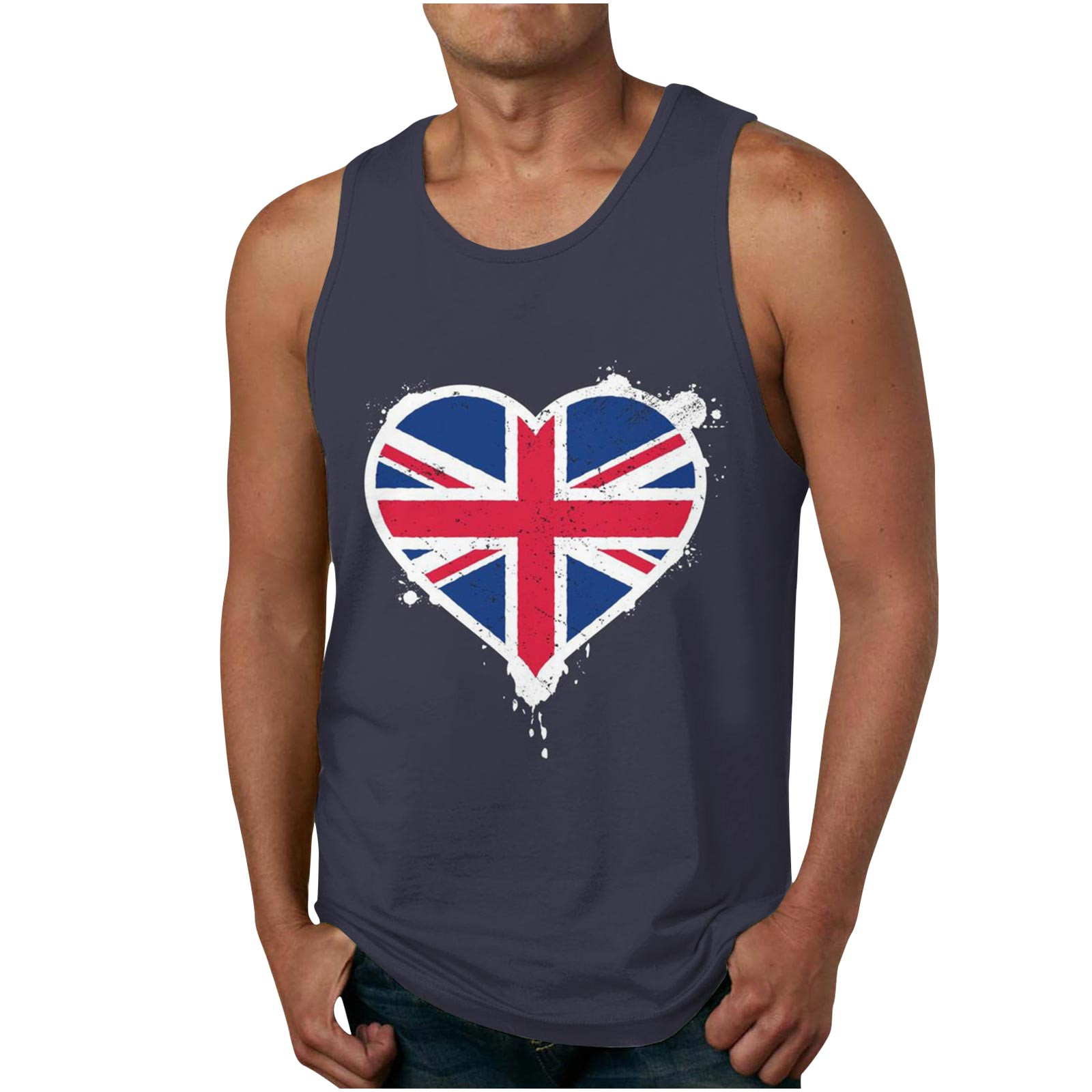 EDHITNR Mens Workout Shirts Fashion Crew Neck Sleeveless Patriotic Tank ...