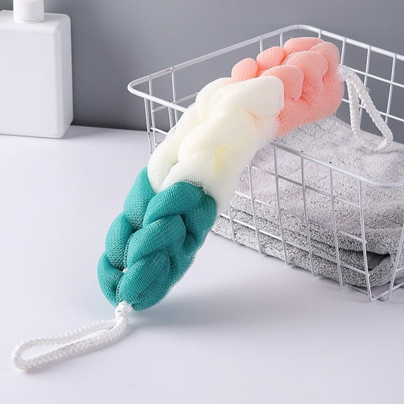 EDHITNR Mesh Exfoliating Body Scrubber Strip Adult Back Pulling Bathing Rubbing Mud Strip, Shower Exfoliator with Lanyard for Quick Dry Kitchen Bathroom Cleaning Tool for Home Use