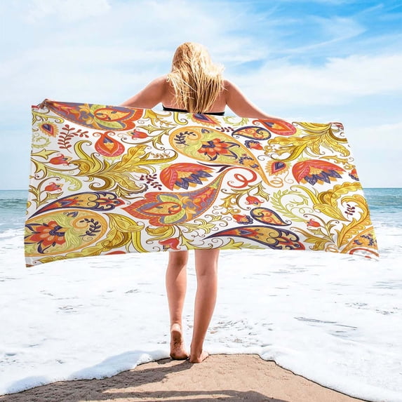 EDHITNR Microfiber Beach Towel 30x60 Inch Sandproof Quick Dry Colorful Print for Travel Swimming Pool Camping