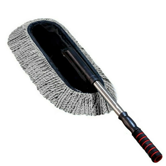 EDHITNR Microfiber Car Cleaning Brush Duster Telescoping Adjustable Mop for Auto Detailing, Microfiber No Hair Loss Soft Scratch-Free Car Duster Long Handle Car Wash Tool for Interior Exterior