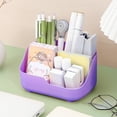thumbnail image 1 of EDHITNR Multifunctional Desk Organizer Caddy, Plastic Storage Tray for Office Art Supplies, Pen Pencil Brush Holder Compartment for Bathroom Countertop Home Organization, Purple, 1 of 6