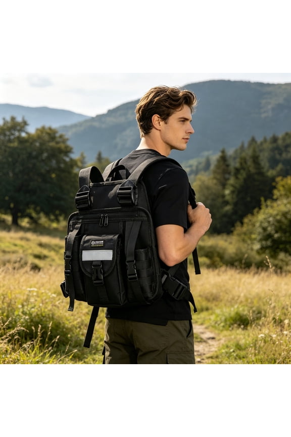 Multifunctional Sling Chest Backpack Outdoor Chest Pack with External Expansion Designs, Adjustable Straps for Hiking Cycling Hunting Camping Travel