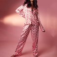 thumbnail image 1 of EDHITNR Nightshirt Women Clearance Plus Size Hearts Pattern Causal Sleepwear with Pants 2 PCS Crew Neck Long Sleeve Pajama Set Gift for Women Summer Saving Clearance, 1 of 7