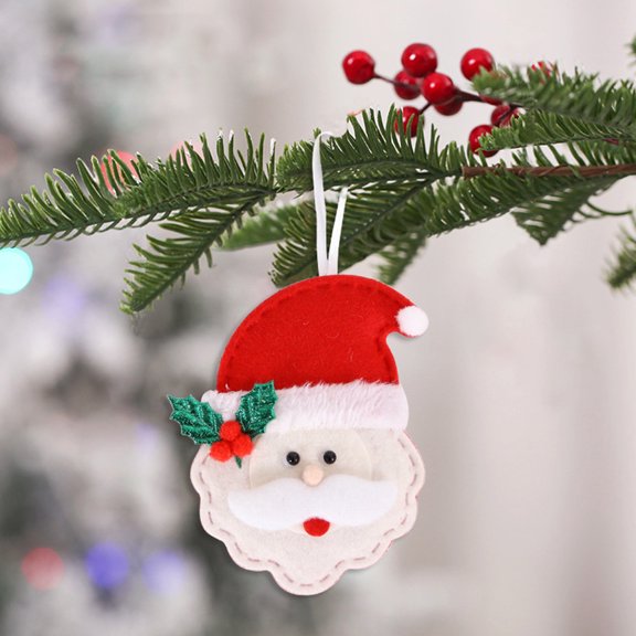 EDHITNR Nonwoven Christmas Tree Ornaments, Reindeer Santa Claus Gift Box Snowman Design, Soft Lightweight Hanging Decor for Home Commercial Tree, Silver