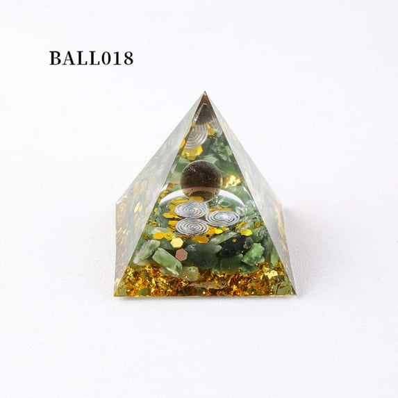 EDHITNR Orgone Pyramid, Crystal Energy Tower for Home Decoration, Resin Ornament with Crushed Stone, Spiritual Healing Meditation Gifts for Yoga Room Office Desk