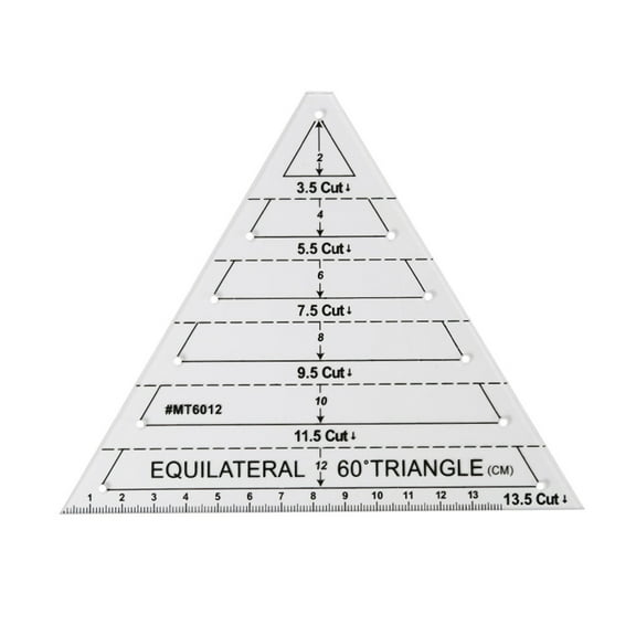 EDHITNR Patchwork Cutting Template Acrylic Ruler, 60 Degree Triangle Hexagon Sewing Ruler, High Accuracy DIY Quilting Template for Fabric Drawing Pattern Making