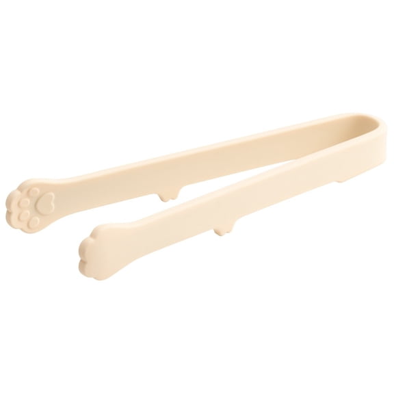 EDHITNR Paw Food Tongs, Cute Silicone Kitchen Claws for Serving, Adorable Paw-Shaped Food Clip with Heart Detail, Multi-Color Heat-Resistant Tongs for Fruit Snacks Ice Cubes Non-Stick Cookware, Beige