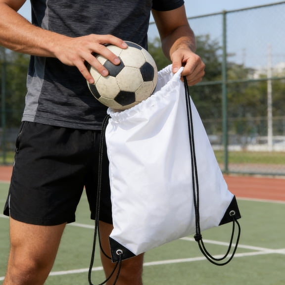 EDHITNR Polyester Drawstring Backpack, Ball Carry Bag for Soccer Basketball Volleyball in Color Options, Lightweight Sports Mesh Bag for Practice and Games