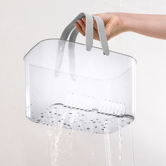 EDHITNR Portable Shower Plastic Organizer Storage Baskets with Handles, Bins Organizer for Bathroom Kitchen, Hollow Design Shower Caddy Tote Box for Shampoo Soap Towels Stackable Storage Bin