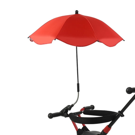EDHITNR Pram Umbrella Shade, Foldable Sunshade for Stroller Pushchair, Adjustable Clamp On Cover for Outdoor Walking Protection