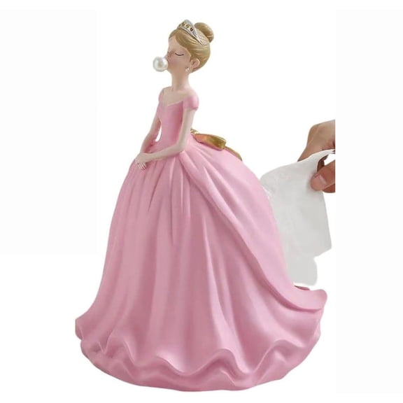 EDHITNR Princess Figurine Tissue Box, Resin Flying Skirt Girl Design, Decorative Tissues Dispenser for Bathroom Bedroom