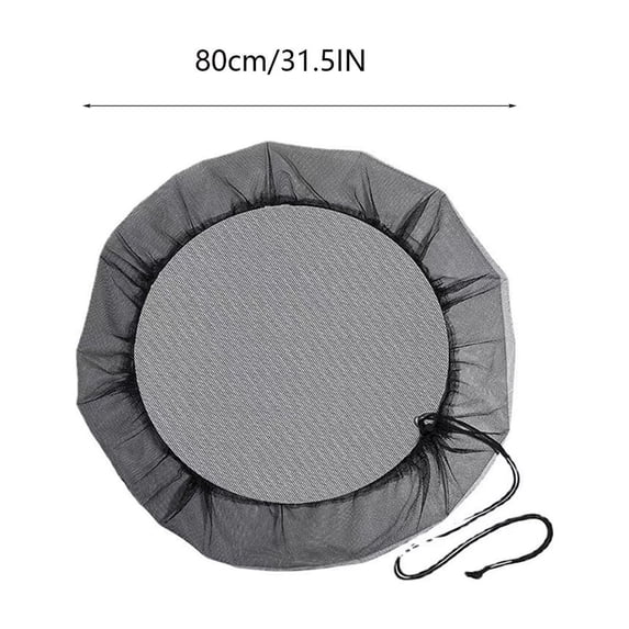EDHITNR Rain Barrel Mesh Cover, Reusable Water Barrel Filter Screen with Drawstring, Flexible Rain Barrel Top Catcher for Garden Debris Protection Clean Water Collection, Black
