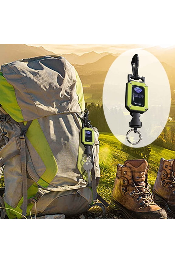 Retractable Key Chain with Elastic Steel Rope, Easy Pull Buckle Extension Line for Keys Heavy Duty 100g Load Capacity, Stretchable Coated Cable for ID Cards